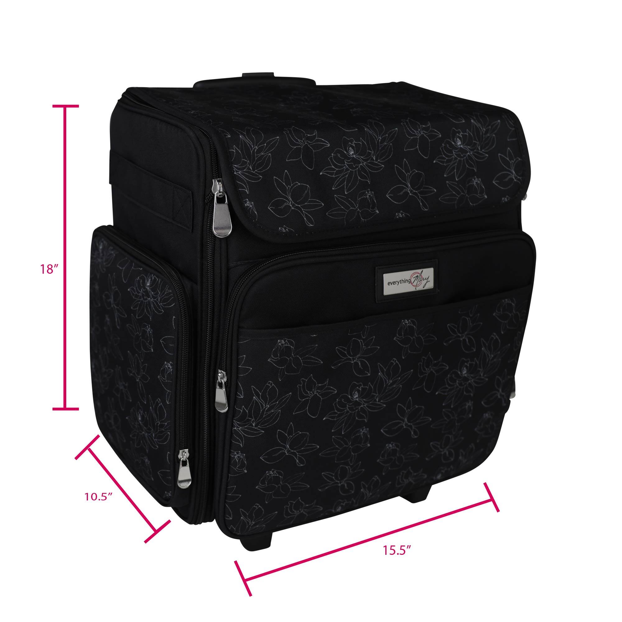Everything Mary Black & White Rolling Craft Bag